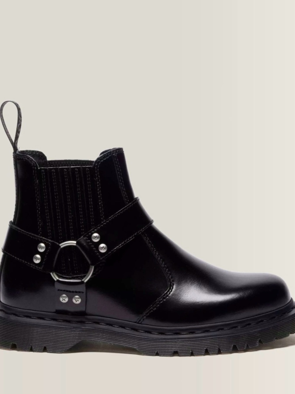 NWOB Dr Martins 2976 Harness Analine Black Leather Chelsea Boots Womens 9 Mens 8
